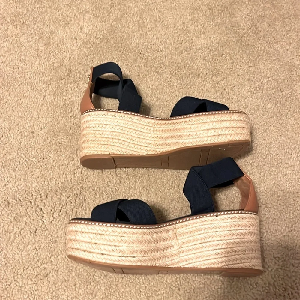Tory Burch Frieda Platform Wedge Espadrille Sandals Size 7.5 - Picture 3 of 7